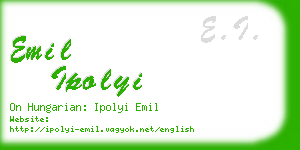 emil ipolyi business card